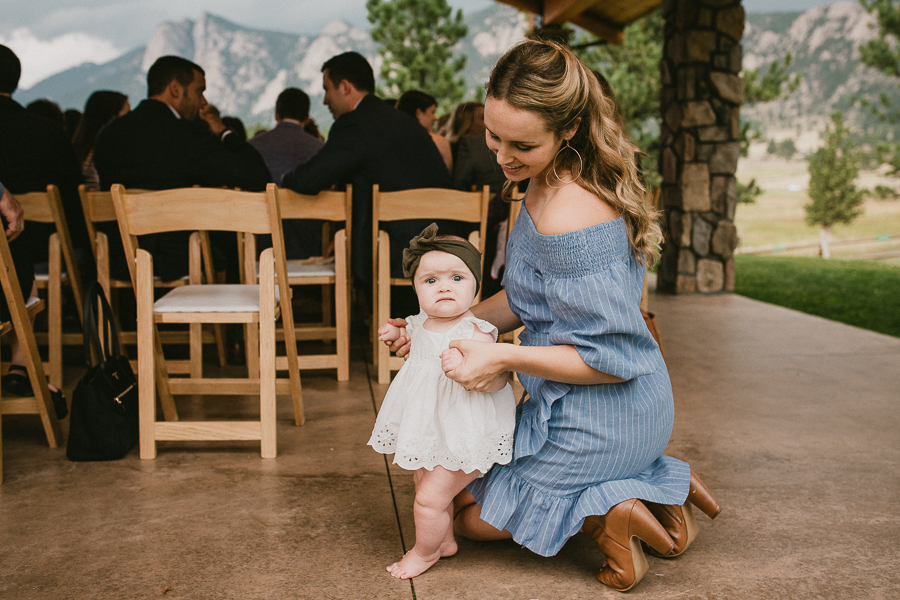 estes park wedding, black canyon inn wedding, wedding ceremony, wedding kids