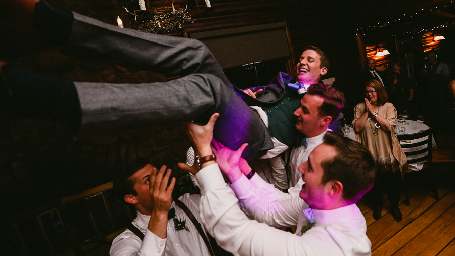 colorado wedding reception, groom, groomsmen