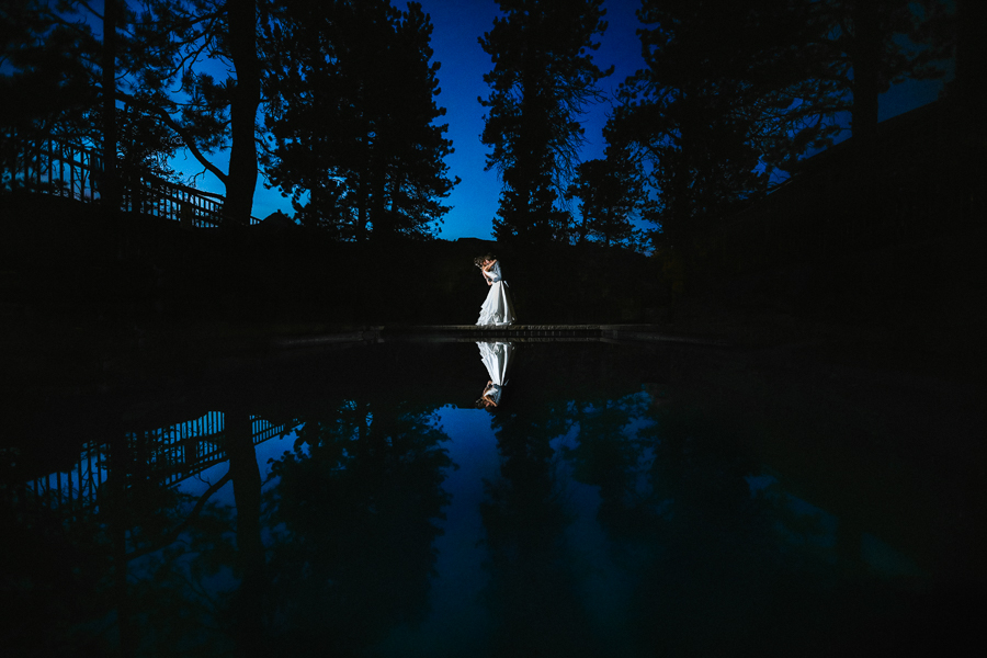 Estes Park Wedding, Night portrait, colorado bride and groom